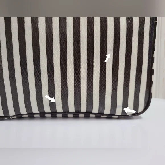 Henri Bendel Vintage Centennial Stripe Large Hanging Travel Accessory Bag - Picture 12 of 13